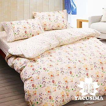 【濱川佐櫻-歡樂小熊】單人三件式精梳棉兩用被床包組