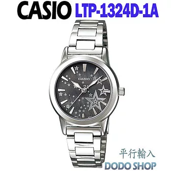 CASIO 卡西歐Analogue系列 滿天星主題設計女錶LTP-1324D-1A(平輸)黑色面