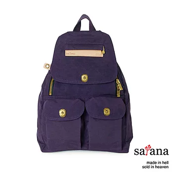 satana - 多功能拉鍊小型後背包 -紫色