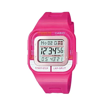CASIO 繽紛色彩的絢爛空間時尚休閒液晶腕錶-桃紅-SDB-100-4A