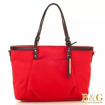 【B&G】真皮荷莉百搭A4文件二用包(蘋果紅)