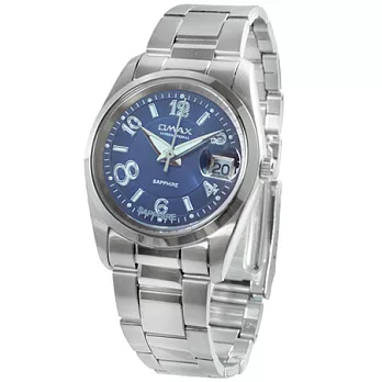 【OMAX】經典蠔式款-大八數字日期中性鐵帶錶(大型)