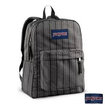 JanSport 校園背包(SUPER BREAK)-灰條紋