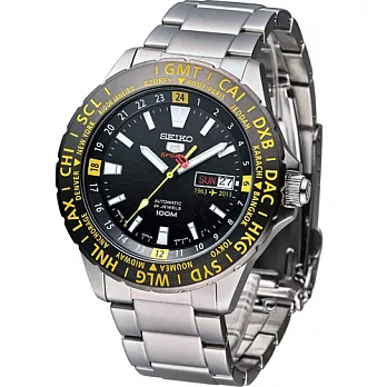 SEIKO 精工 環遊世界5號機械腕錶 4R36-02M0D SRP435J1