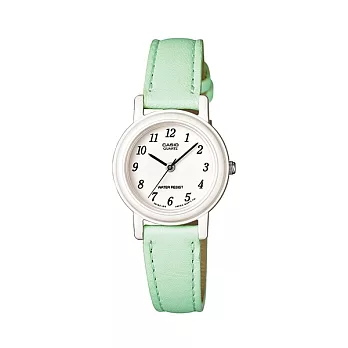 CASIO 優雅風情的簡約生活指針式時尚腕錶-粉綠-LQ-139L-3B