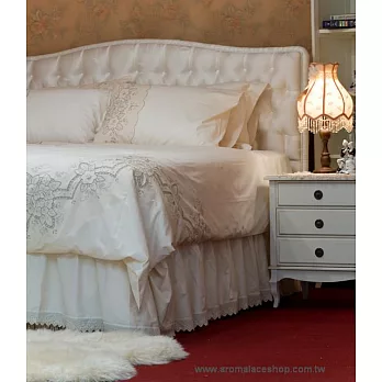 AROMA HOUSE 雙人4件式雕繡蕾絲床單被單枕頭套組