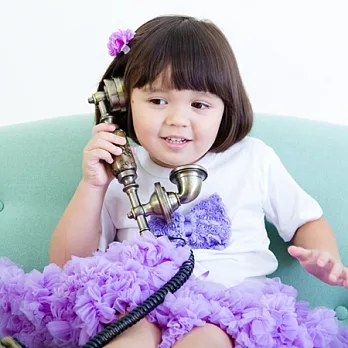 Cutie Bella短袖上衣/T恤-白T Bow Lilac