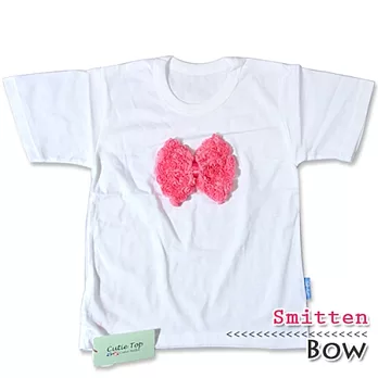 Cutie Bella短袖上衣/T恤-白T Bow Smitten