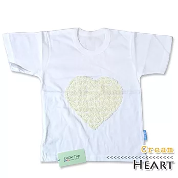 Cutie Bella短袖上衣/T恤-白T Heart Cream