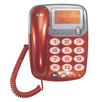 SAMPO聲寶來電顯示大字鍵有線電話 HT-W507L-(紅色)