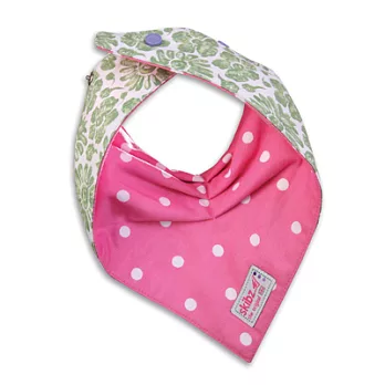 【skibz】時尚雙面領巾(綠花/粉紅點點)綠花/粉紅點點