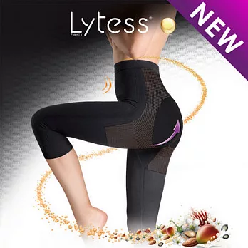 【Lytess法國原裝】 消橘皮 按摩緊緻束腹翹臀塑身7分褲M黑色