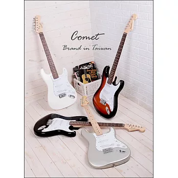 全配備暢銷-Comet 超值ST1電吉他+10瓦音箱+吉他教材+調音器+全配備套餐黑色