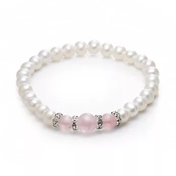 《大東山珠寶 》愛情物語氣質珍珠手鍊-粉晶