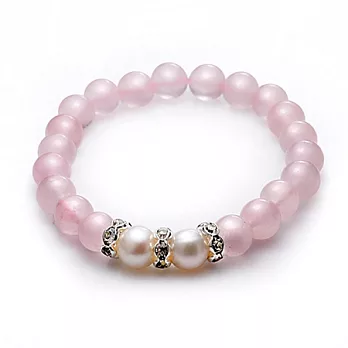 《大東山珠寶 》愛情物語桃花粉晶手鍊-珍珠