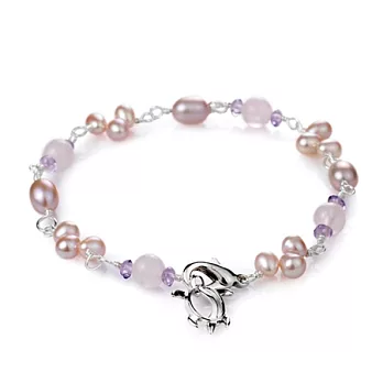 《大東山珠寶 》愛情物語桃花粉晶手鍊-垂鍊(紫晶)
