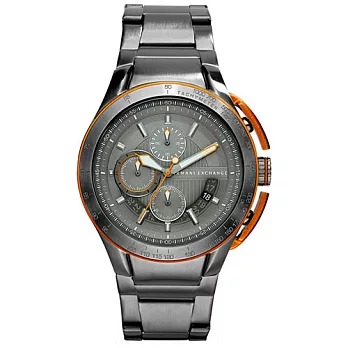 A│X Armani Exchange 品味醞釀時尚運動錶(鋼帶-鐵灰)