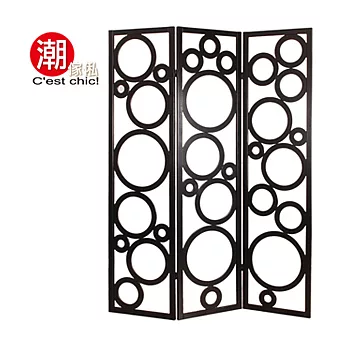 【潮傢俬】Round & Round三片式屏風-黑色黑色