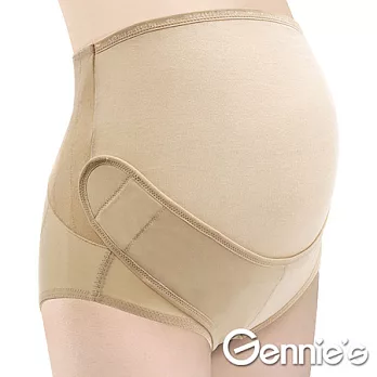 【Gennie’s奇妮】活動式棉質產前托腹褲-膚(GJ04)XL膚