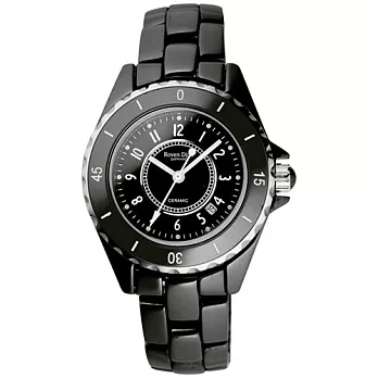 Roven Dino羅梵迪諾 名家品味陶瓷腕錶-黑/小