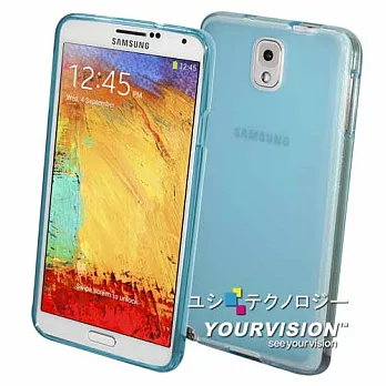 Samsung GALAXY Note 3 N7200 N9000 迷霧美背晶采高質感保護套_晶采藍