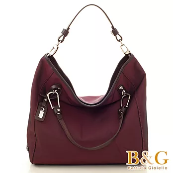 【B&G】搖滾金屬感流線托特包 (神秘棗紅)
