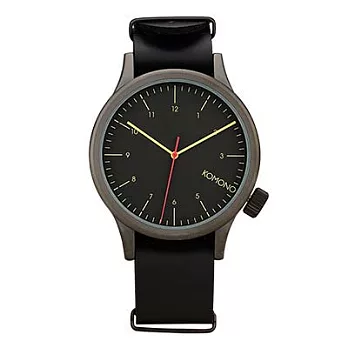 KOMONO Magnus Black Black 都會型格系列腕錶-極致黑/46mm