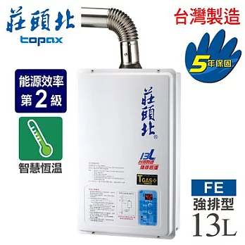【莊頭北】13L數位恆溫強制排氣型熱水器/TH-7132FE(NG1/FE式天然瓦斯)