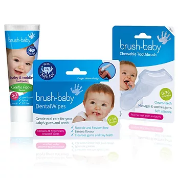 brush-baby安心刷寶寶潔牙組(固齒潔牙刷粉紅)