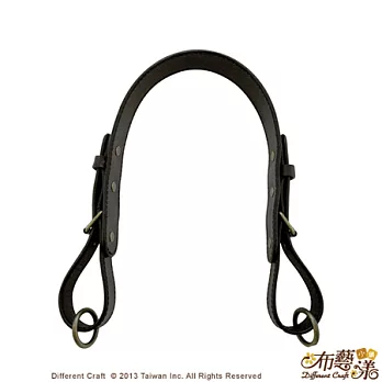 【布藝漾小舖】純手工頂級反扣皮帶牛皮提把(單肩背銅環款)黑色
