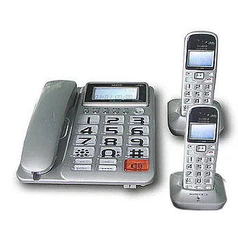 三洋SANYO 數位長距離無線 2.4GHz子母機 DCT-8908-2 (三色)銀色