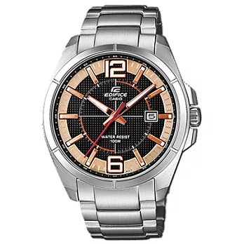 CASIO EDIFICE 詮釋生活日期時尚腕錶(黑玫瑰金)