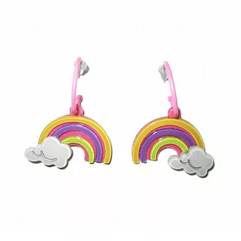【Anna Lou OF LONDON】倫敦品牌 Rainbow 立體小彩虹雲朵耳環粉紅耳釘白雲