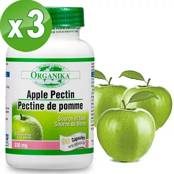 【Organika優格康】蘋果果膠(90顆x3瓶組)