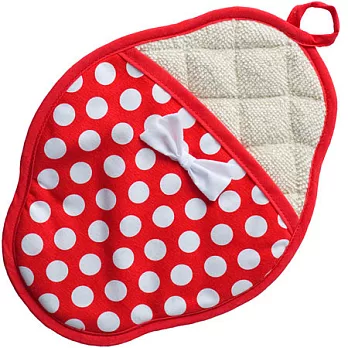 《JessieSteele》Polka Dot 扇貝型圓點隔熱墊(紅白)