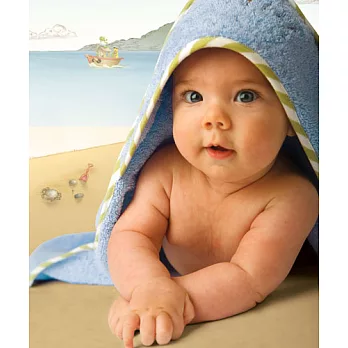 美國Bunnies By The Bay海灣兔,綠蛙沐浴藍包巾手偶組,Tadbit’s Flip Flop Set