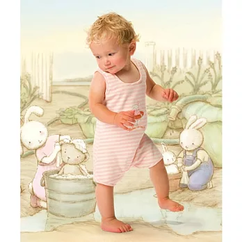 美國Bunnies By The Bay海灣兔,粉小兔無袖橫紋包臀衣,Blossom’s Babe–N-Suit