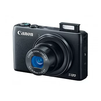 【Canon】PowerShot S120(公司貨)+SDHC32GC10+專用電池X2+清潔組+保護貼+讀卡機+小腳架+原廠包-黑色