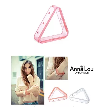 【Anna Lou OF LONDON】倫敦品牌 crystal 三角形透明水晶手環粉紅色
