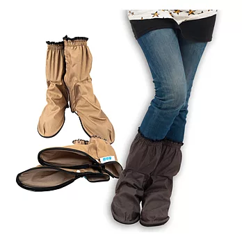 雨倍樂 專利可折式無底防雨鞋套 1雙入1號 可可