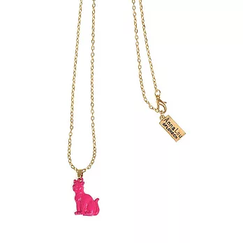 【Anna Lou OF LONDON】倫敦品牌 precious jewel 立體貓咪長項鍊~桃紅