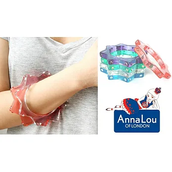 【Anna Lou OF LONDON】倫敦品牌 star crystal 透明星星水晶手環~粉紅色