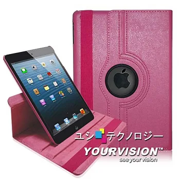 iPad Air 可旋轉多功能皮套(可喚醒、休眠)_桃紅