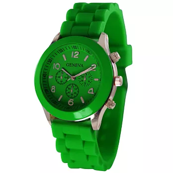 《GENEVA》繽紛馬卡龍 爆款輕甜時尚果凍腕錶(抹茶綠)