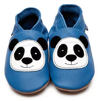 英國製Inch Blue,真皮手工學步鞋禮盒,Panda-Blue(6~12M)
