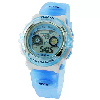 POPART多功能冷光電子運動錶pop-310（藍色）