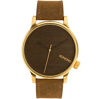 KOMONO Winston Gold Wood 復古系列腕錶 - 木金色 /41mm