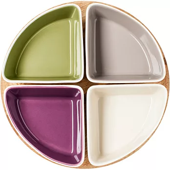 《SAGAFORM》竹托+扇形盤(4入)