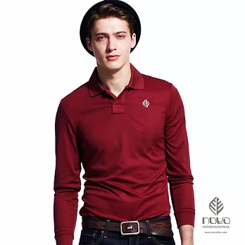 【NOYA】發熱保暖Thermolite繡花素色男POLO衫 (#31920087)M咖啡紅46