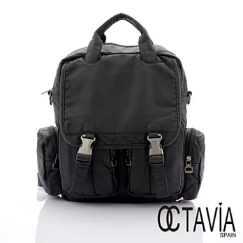 【Octavia 8 】愛男生 水洗皮公事後背二用包 - 墨石黑
